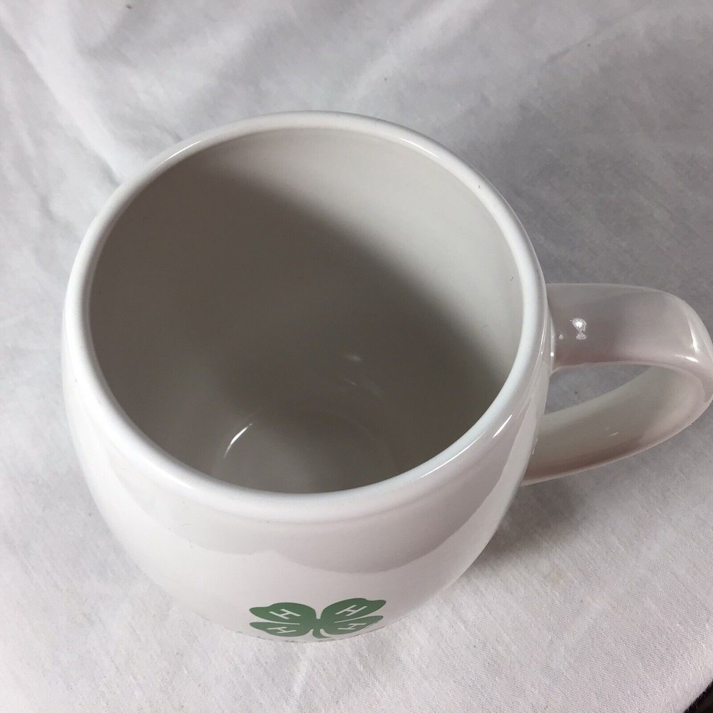 4-H 4H Club Clover To Make The Best Better White Green 14 Oz Mug Livestock - Picture 4 of 5
